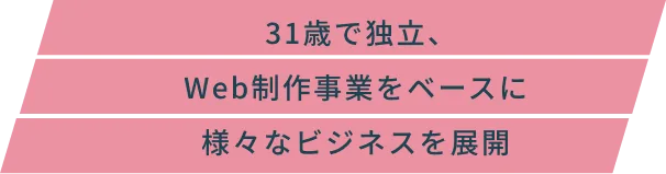 31歳で独立、Web制作事業をベースに様々なビジネスを展開